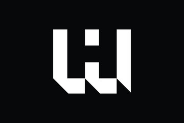 Minimal Innovative Initial WH logo and HW logo. Letter W H HW WH creative elegant Monogram. Premium Business logo icon. White color on black background