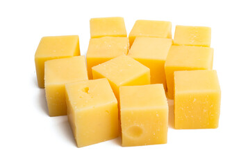 cheese cubes isolated