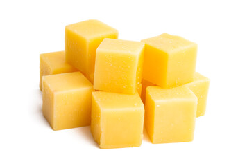 cheese cubes isolated