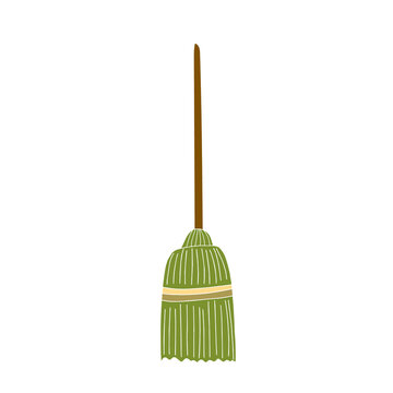 Hand drawn of a broom. Vector element for design. 