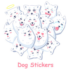 Stickers set, funny dogs