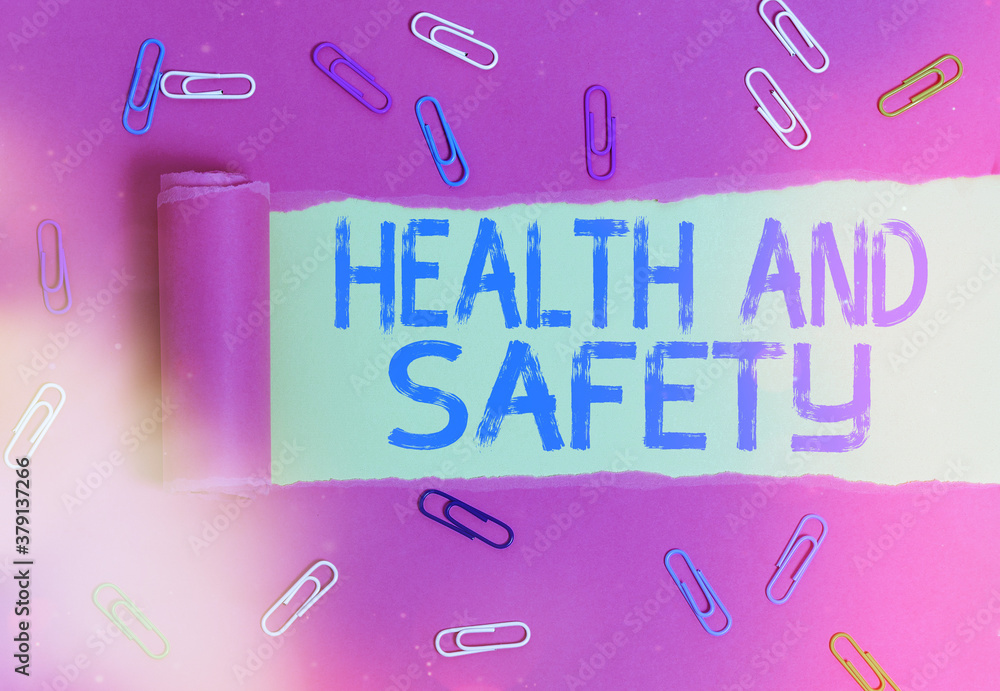 Poster conceptual hand writing showing health and safety. concept meaning procedures intended to prevent ac