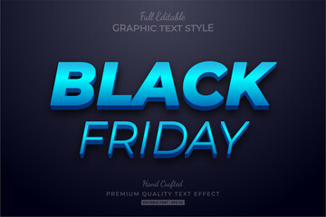 Black Friday Blue Editable Text Style Effect Premium