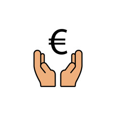 hands, euro icon. Element of finance illustration. Signs and symbols icon can be used for web, logo, mobile app, UI, UX