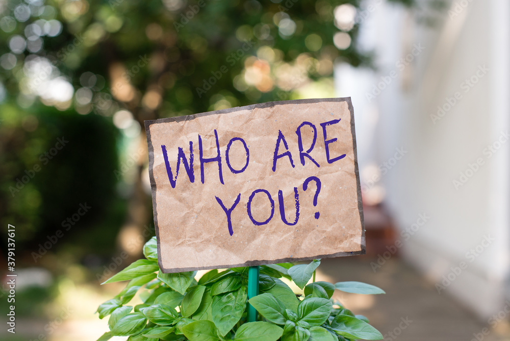 Poster writing note showing who are youquestion. business concept for inviting someone to join in your loca