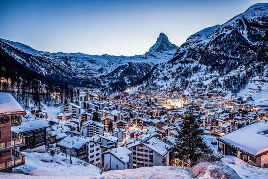 amazing view of Matterhorn peak from Zermatt