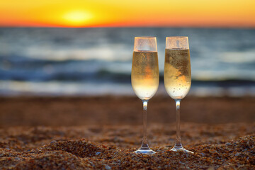 two glasses of champagne