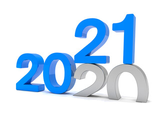 3d illustration - 2020 - 2021 - Silvester, Neujahr, Countdown, Jahreszahlen