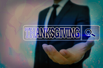 Writing note showing Thanksgiving. Business concept for public acknowledgment or celebration of...