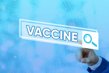 Conceptual hand writing showing Vaccine. Concept meaning preparation of killed microorganisms or...