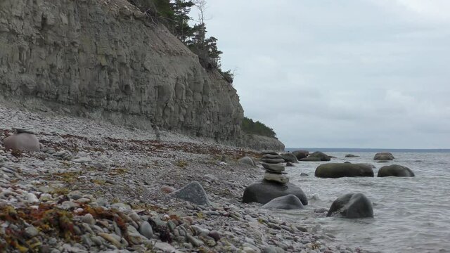 Panga Cliffs on the Baltic Sea in the Island of Saaremaa, Estonia