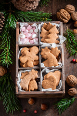 Traditionally gingerbread cookies for Christmas as a small snack