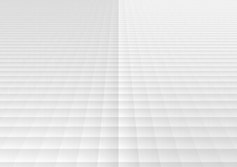 Abstract white and gray geometric square grid pattern perspective background and texture