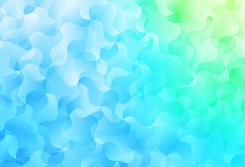 Light Blue, Green vector backdrop with bent lines.
