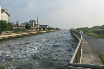 The canal system drain water form the city to the sea, flood crisis