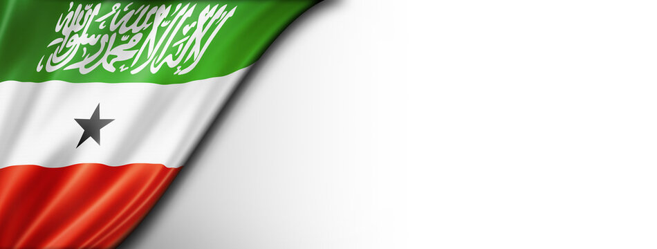 Somaliland flag isolated on white banner