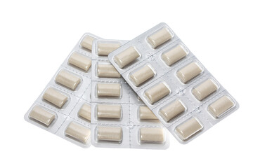 anti smoking nicotine gum in a package isolated on a white background