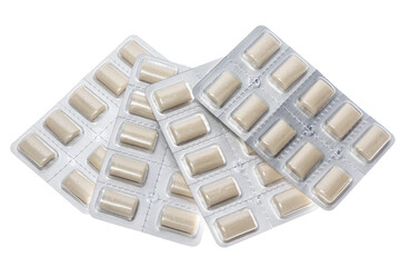 anti smoking nicotine gum in a package isolated on a white background