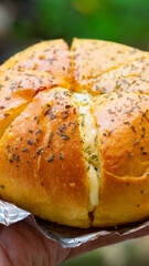 Korean Garlic Bread with Smoked Beef