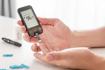 Diabetes checking blood sugar level
