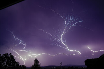 Naklejka premium lightning in the night
