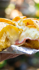 Korean Garlic Bread with Smoked Beef