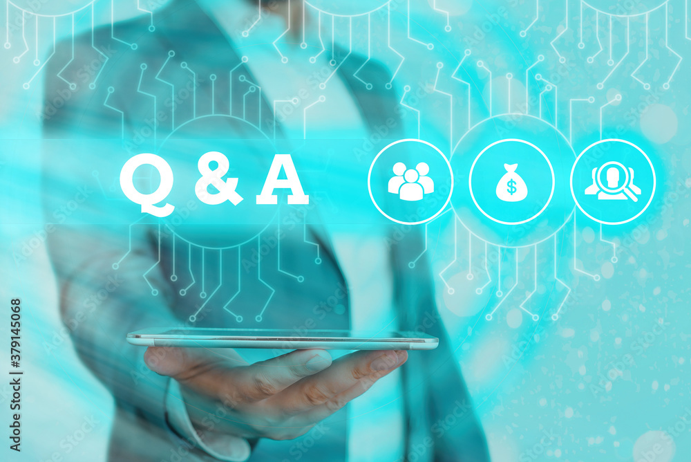 Poster conceptual hand writing showing q and a. concept meaning a period of time or an occasion when someon