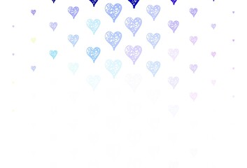 Light Multicolor vector backdrop with sweet hearts.