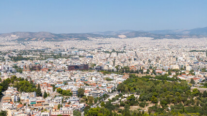 Fototapeta na wymiar Aerial view of Parthenon and Acropolis of Athens, Greece 