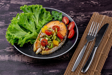 Stir fried Salmon with Black Pepper