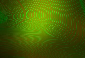 Dark Green vector background with wry lines.