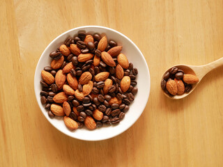 mixed almond and coffee background