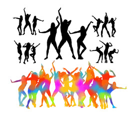 set Dancing people. Vector illustration