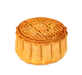 Mid-Autumn Festival moon cake isolated on white background