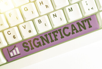 Conceptual hand writing showing Significant. Concept meaning sufficiently great or important to be...