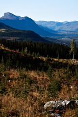 Countryside of Norway. Rural landscape from a different time.  Shot in Hallingdal, Gol. View towards Hemsedal. © SteinOve