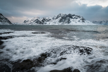 Spiaggia invernale Isole Lofoten