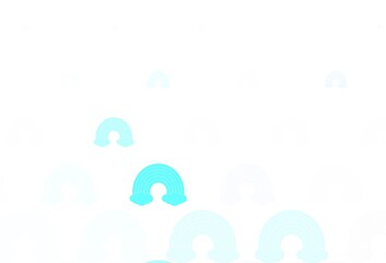 Light Pink, Blue vector template with rainbow signs.