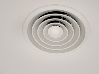 Obraz premium Air ventilating tube installed on the ceiling of the shopping mall or office building.