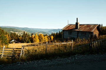 Countryside of Norway. Rural landscape from a different time.  Shot in Hallingdal, Gol. View towards Hemsedal. © SteinOve