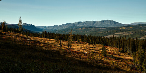 Countryside of Norway. Rural landscape from a different time.  Shot in Hallingdal, Gol. View towards Hemsedal. © SteinOve