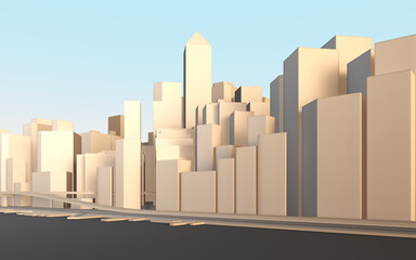 都市景観・3Dイラストレーション Cityscape