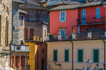 Architecture of Narni, an ancient hilltown of Umbria, Italy