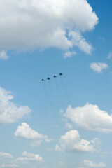 victory day parade in Moscow planes in the sky