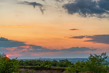 Beautiful sunset over the countryside.