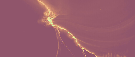 Ink Gold Pattern. Orange Luxury Paint. Brown Art 