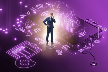 Concept of buying insurance online over internet