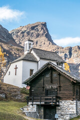 White catholic church in Alpe Devero