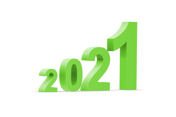 Concept of year 2021 with numbers - 3d rendering
