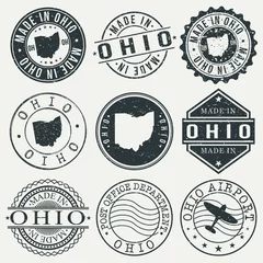 Fotobehang Ohio Set of Stamps. Travel Stamp. Made In Product. Design Seals Old Style Insignia. © josepperianes